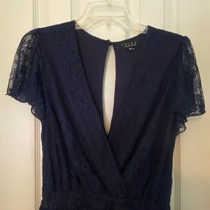 Navy Lace Romper
